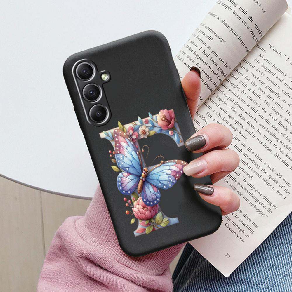 Phone Case For Samsung Galaxy A15 A25 A35 A55 A13 Colorful Letter Love Flower Butterfly Women INS Shell Fundas Bumper Soft Cover