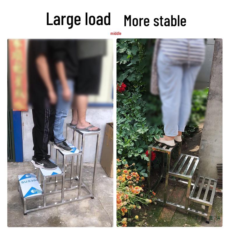 Stainless Steel Multi-Height Step Stool for Home, Factory, and Hospital Use
