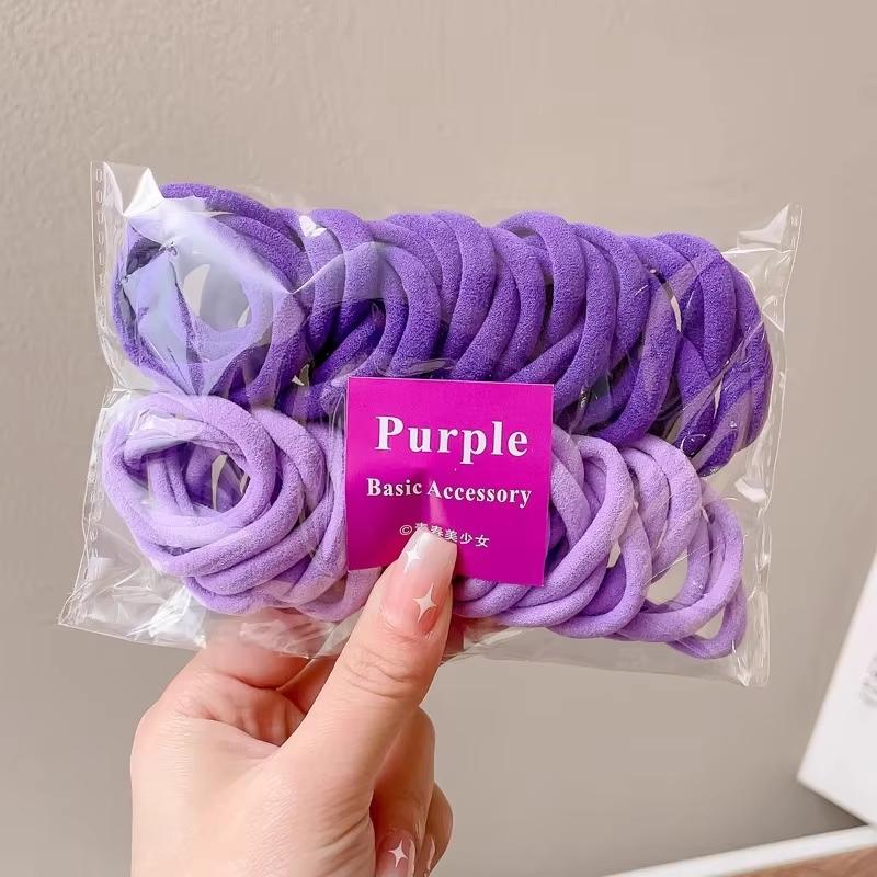 50Pcs Colorful Elastic Hair Ties for Women Ponytail Hold Scrunchie Rubber Band Basic Nylon Hair Bands Girls Hair Accessories
