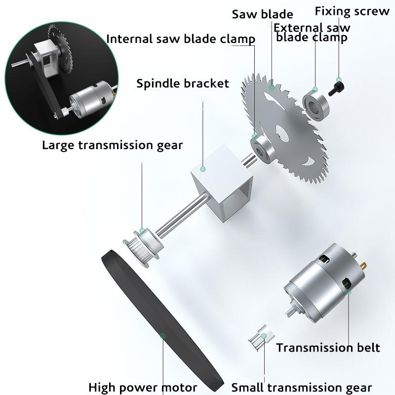 Multifunctional Woodworking Electric Bench Saw Table Saw Mini Handmade Desktop Saws Adjustable High DIY Hobby Acrylic Block DC24V