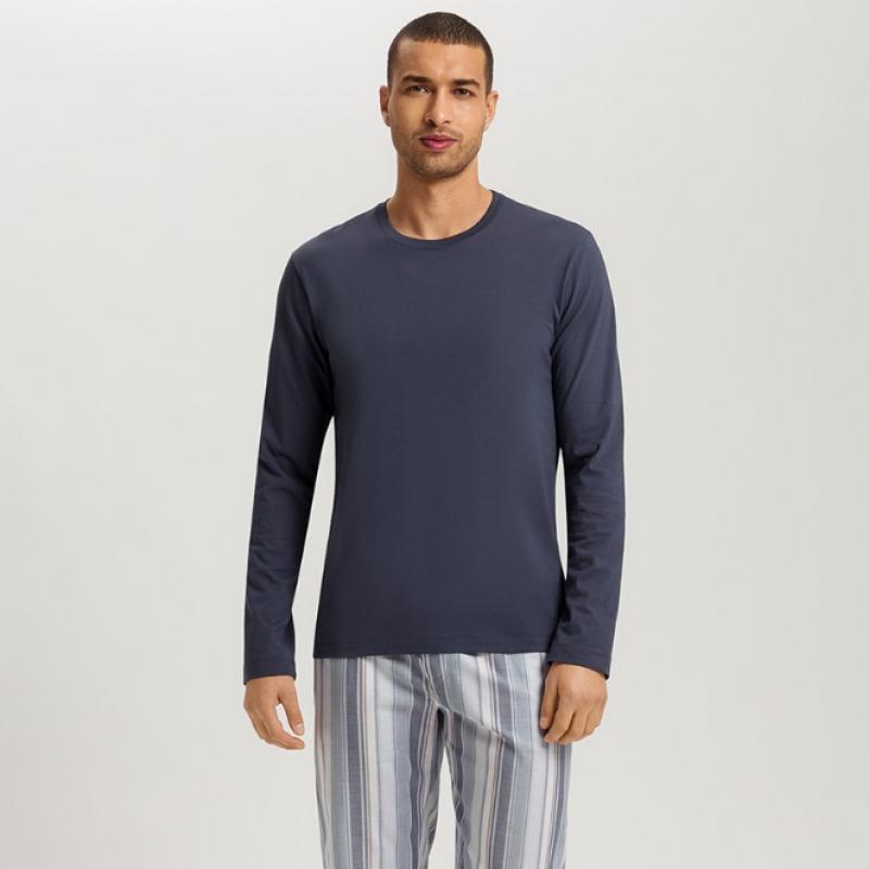 Hanro Long Sleeve T shirT  75053 Ombre Blue 