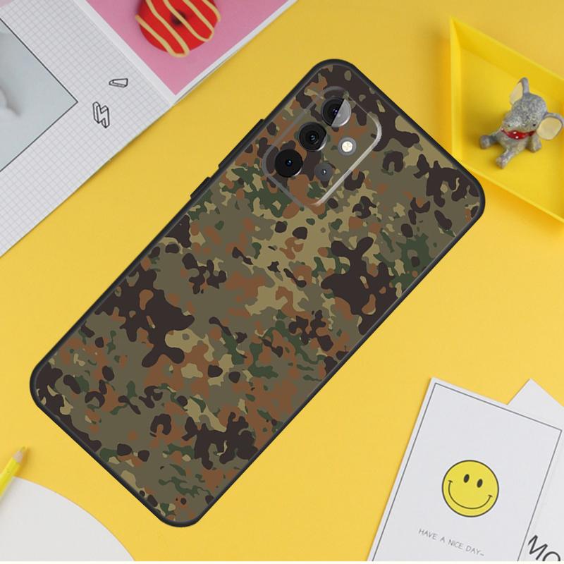 Flecktarn Camouflage Camo Case For Samsung Galaxy A55 A35 A25 A15 A51 A71 A12 A32 A52 A13 A33 A53 A14 A34 A54 Coque