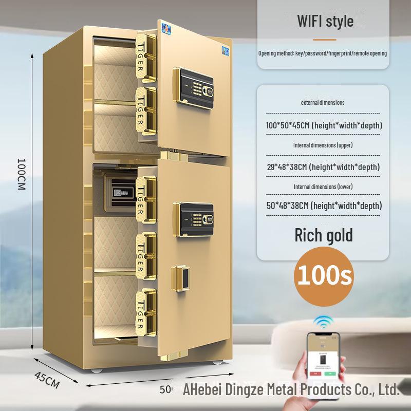 Tiger Brand All-Steel Fingerprint Safe for Home/Office - Anti-Theft Small Safe Deposit Box