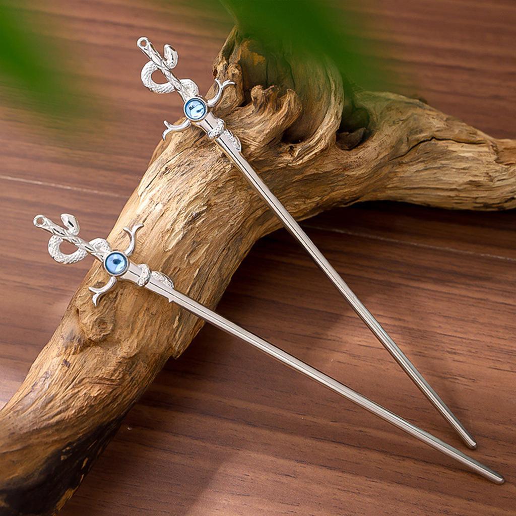 Snake Hair Stick Metal Hairpin Antique Hair Pin Traditional Hair Decoration Han Costume Buyao Hair Stick Hairstyling Pin