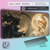 HYBXAXC Oil Painting Style Mouse Pad with Dark Angel Showdown Retro Art Nonslip Desk Mat for Gaming and Office