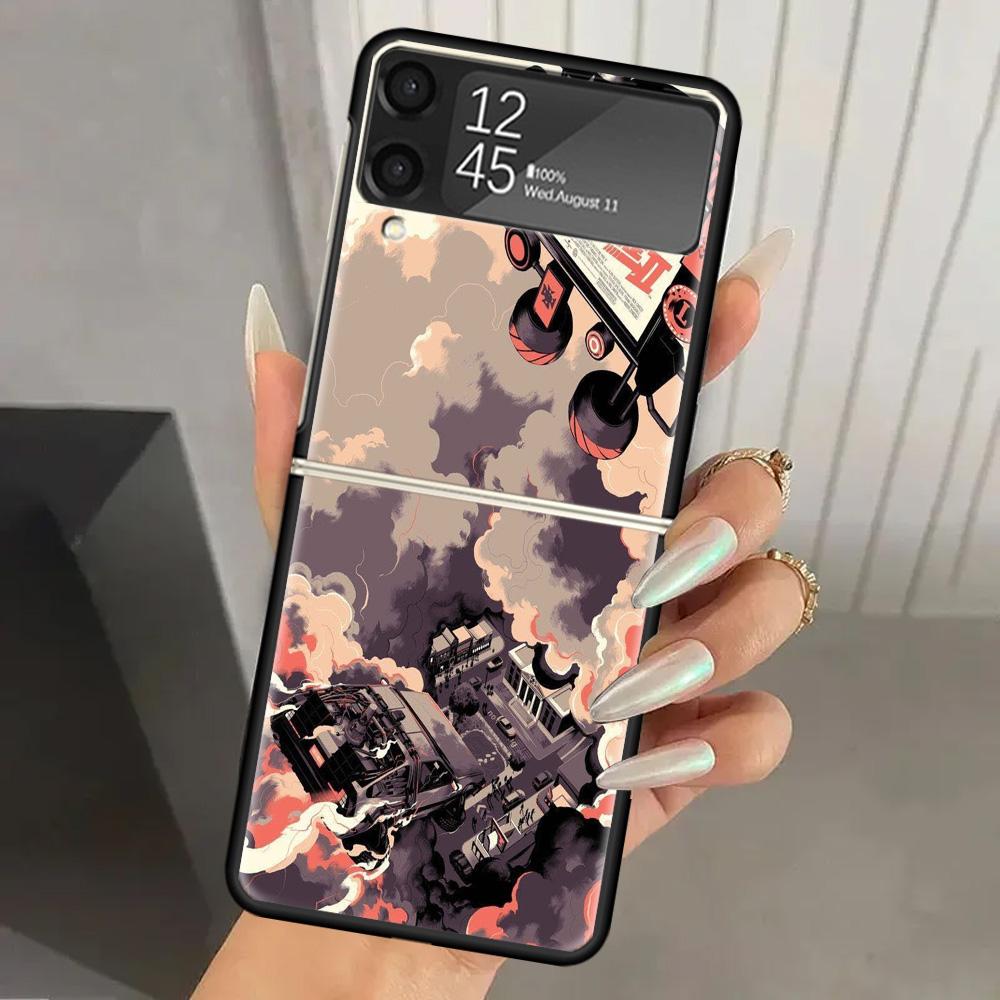 Back To The Future TV Hard PC Phone Case For Samsung Galaxy Z Flip 6 5 4 3 Black Cover ZFlip6 Flip5 Flip4 5G Foldable Print Case