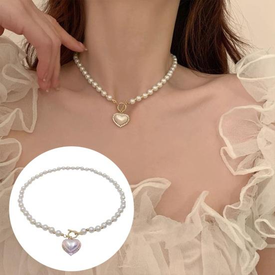 Жемчужное колье, ожерелья, женская жемчужная цепочка, сердце, ключица, искусственный свитер, ожерелье, аксессуары для