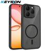KEYSION Магнитный чехол для телефона Realme 15T Мягкий силикон+ПК Матовый полупрозрачный черный Ударопрочный чехол для OPPO Realme 15T