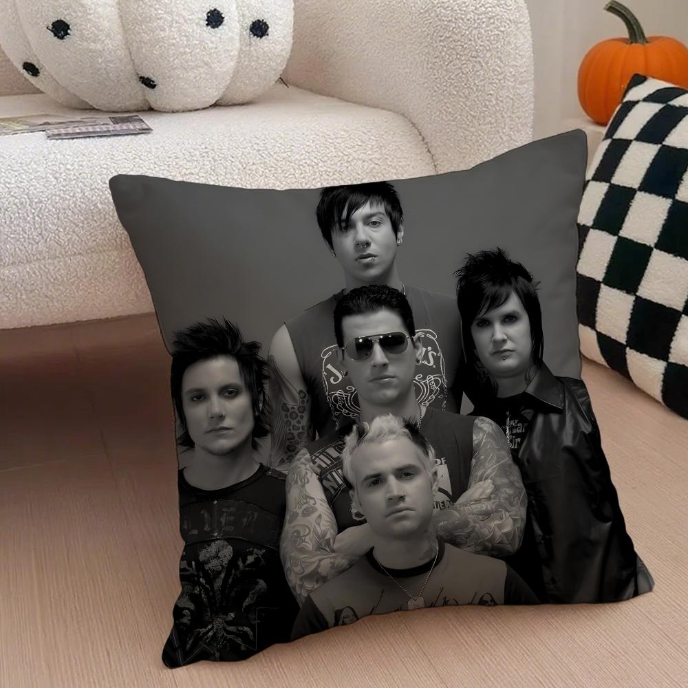 Metal American Band AAvenged Sevenfold Cushion Cover Throw Pillow Cover Hidden Button Durable Polyester Chair Cushion
