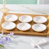 Wuhe Pure White Ceramic 3.5-inch Square Dipping Dish Set of 4