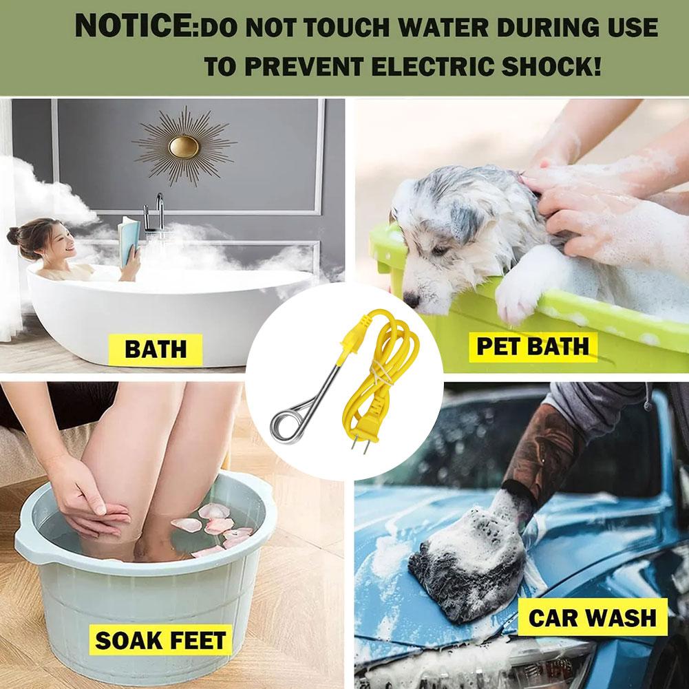 600W Electric Water Heater Mini Boiler Hot Water Coffee Use Travel Electric Immersion Rod Stand A0R2