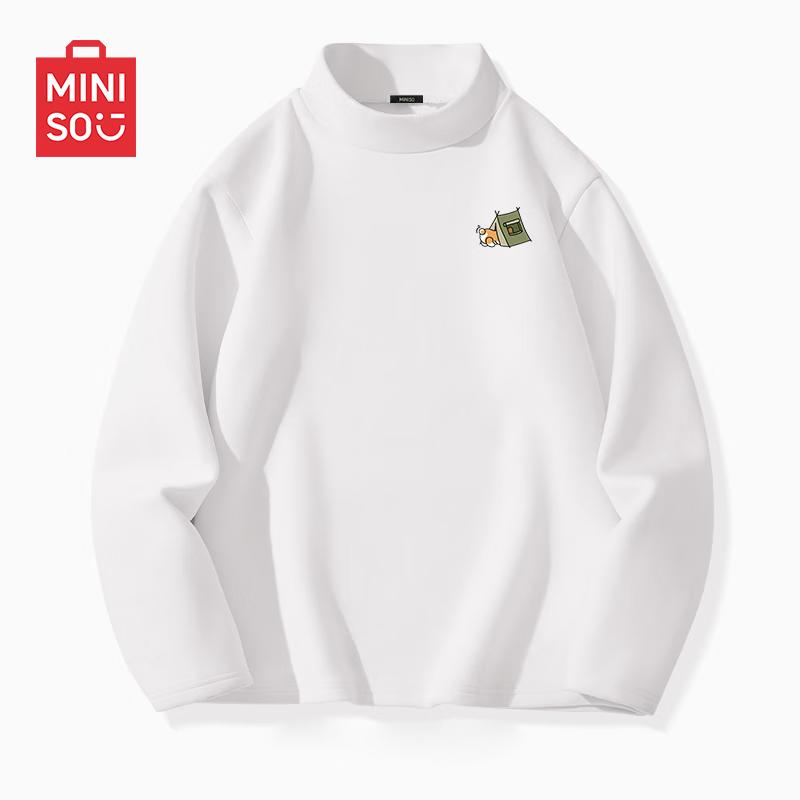 MINISO Мужская термофутболка с длинным рукавом и флисовой подкладкой