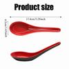 2pcs Japanese Style Melamine Red Black Soup Spoon Long Handle Dinner Spoon  Dishwasher Safe