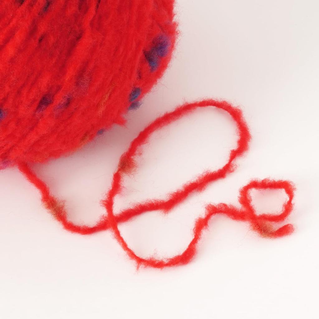 Большая твидовая шерсть Экстра 100 г Сделано из красной пряжи, толстая, (приблизительно. 270 м), 54% Шерсть, 36% Акрил, 10% Нейлон, Италия,