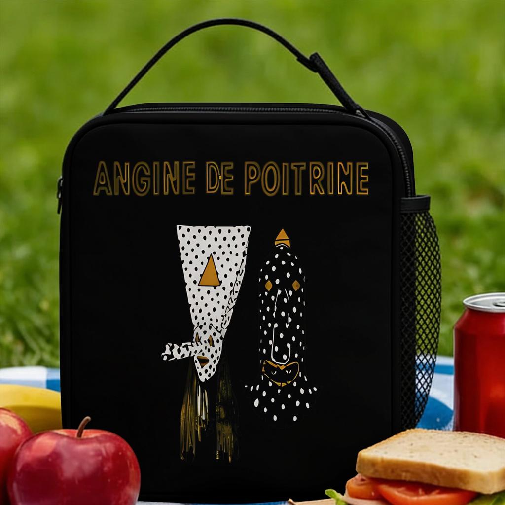 Angine de Poitrine Musician Insulated Lunch Bags Thermal Bag Reusable,Lunch Container Large Tote Lunch Box School Outdoor