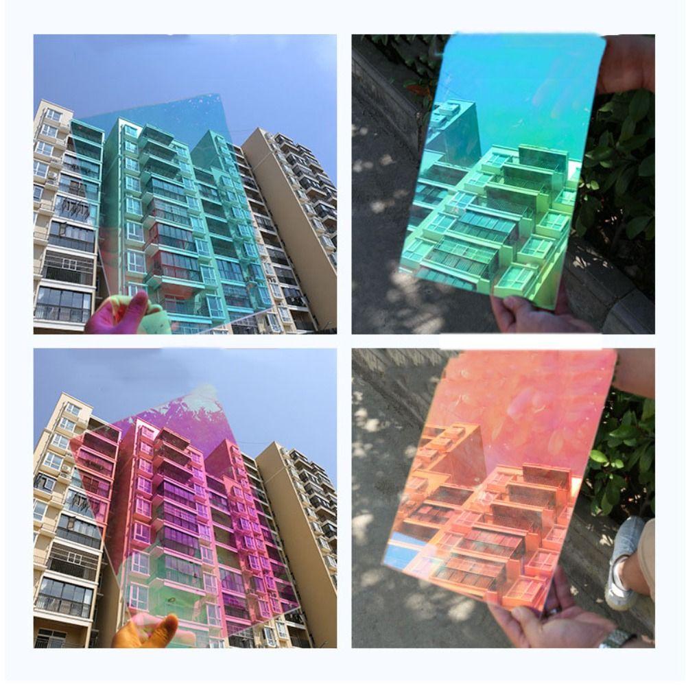 Glass Dichroic Home Decor Glass Sticker Gradual Decorative Film Rainbow Color Sticker Window Film