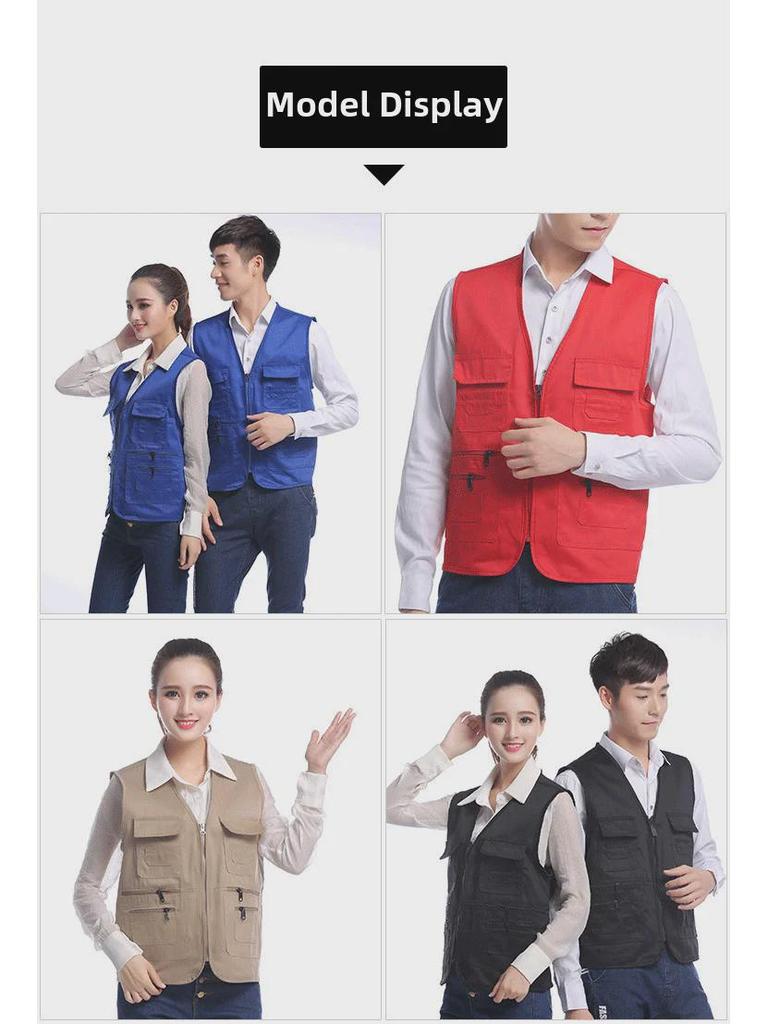 Хлопковый жилет без рукавов с V-образным вырезом и карманом на молнии — комфорт на все времена года