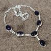 Black Onyx Gemstone Handmade 925 Sterling Silver Jewelry Necklace 18" KKG-409