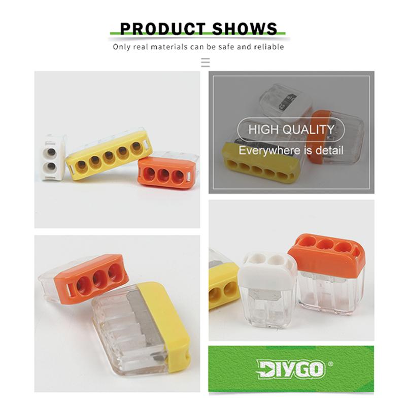Quick Easy Push In Compact Wire Splicing Connector Connection 2/3/5 Pin Wiring Terminal For Electric Cable Junction Box