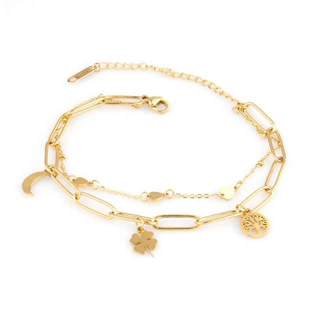 Стальной браслет для женщин, браслеты из нержавеющей стали, браслеты с подвеской в форме сердца, модные браслеты-цепочки, женские толстые браслеты, ювелирные изделия, подарок