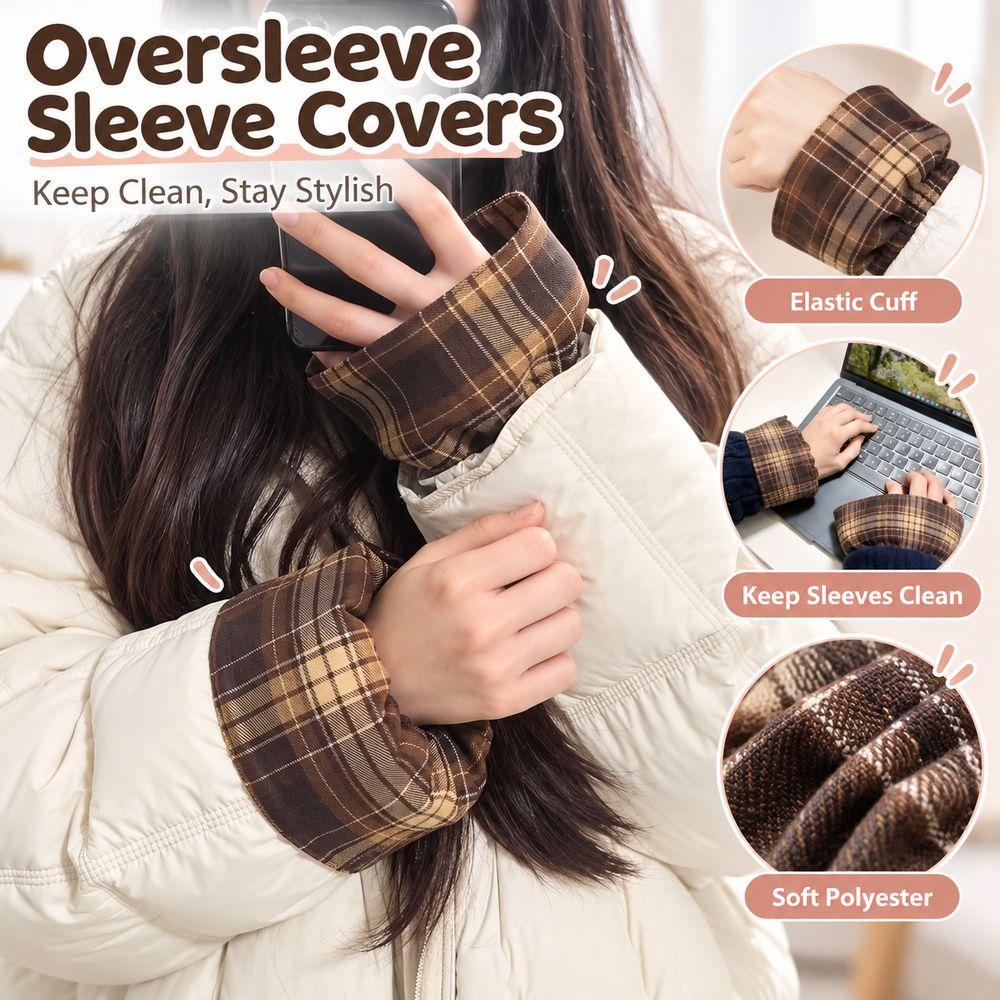 Floral Print Detachable Sleeves Cuffs Double-sided Sleeve Guards Sleeve Covers  Student Supplies