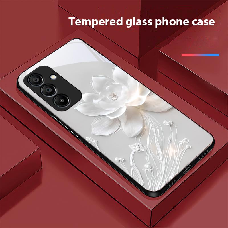 Красочный китайский лотос для Samsung Galaxy A15 5G 54 4G 51 50 24 35 90 71 12 51 53 52S 80 22 34 Черный чехол для телефона из закаленного стекла