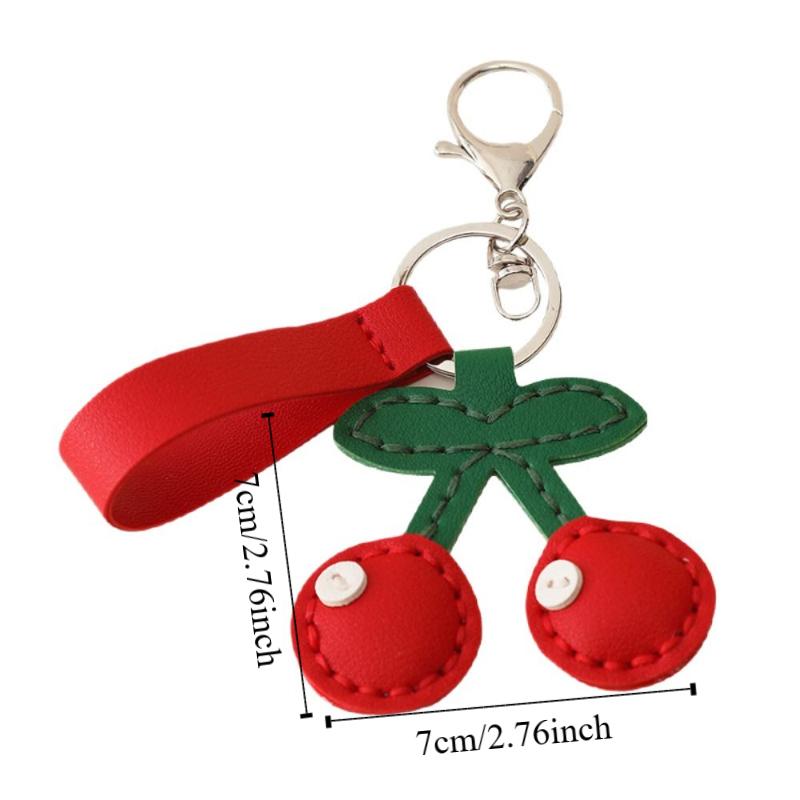 Cute Fruit Pendant Strawberry Bag Pendant Creative Leather Keychain  Men