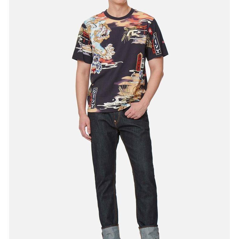 Evisu Футболки мужские разноцветные с круглым вырезом умеренного прямого кроя 2ESHTM2TS501XXCT