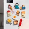 1PC Creative 3D Food Snacks Magnetic Fridge Magnets Refrigerator Door Stove Simulation Food Decoration Kitchen Beautify Stickers