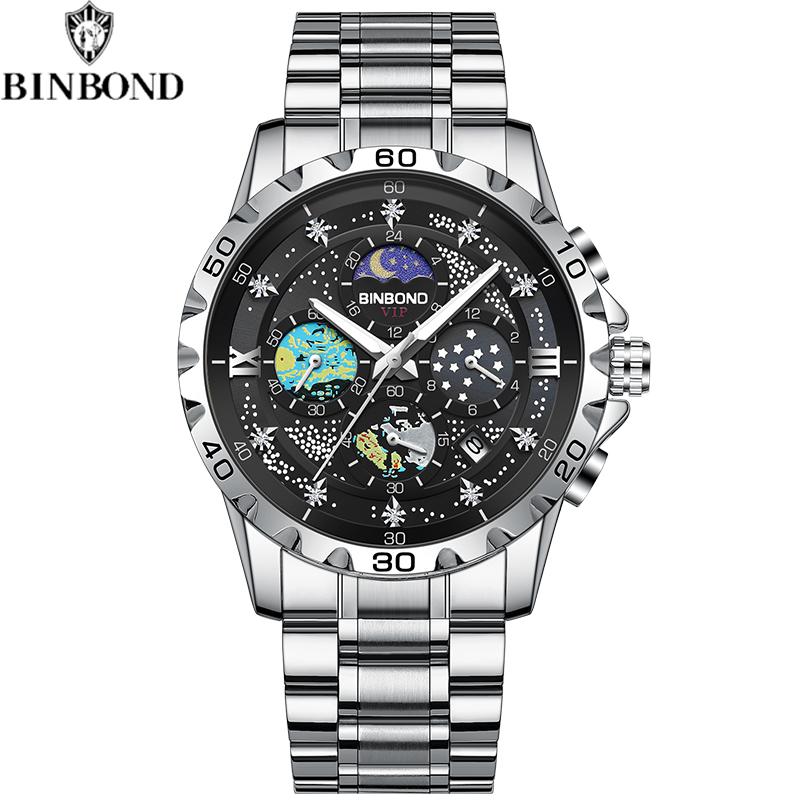 Luxury Quartz Men Watch Date Waterproof Chronograph Luminous Stainless Steel Wristwatch Fashion Business Man Watches