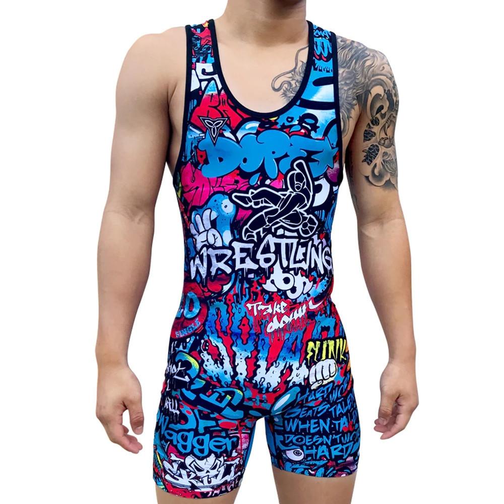 Wrestlewear onesie men's adult weight training competition one-piece swimsuit equipment