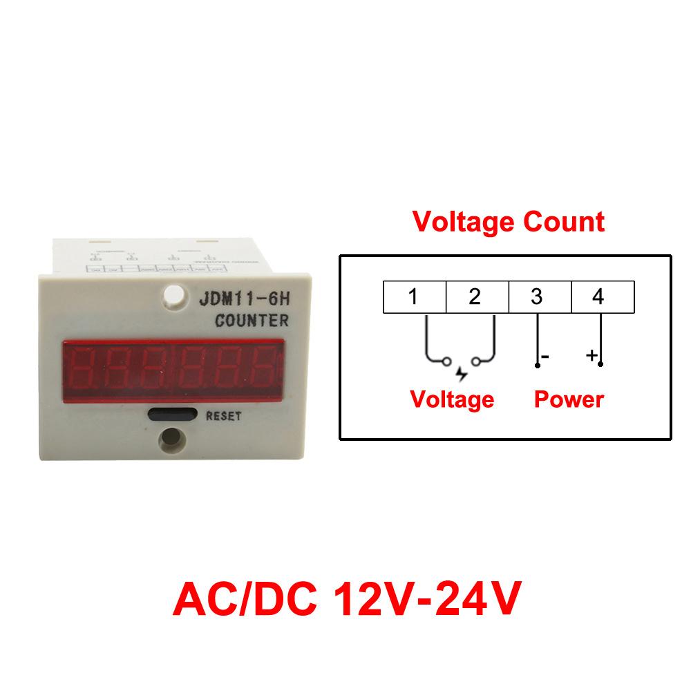 Digital Counter JDM11-6H Display Electronic Industrial Counter DC 12V 24V 36V AC 110V 220V 380V Proximity switch sensor count 1
