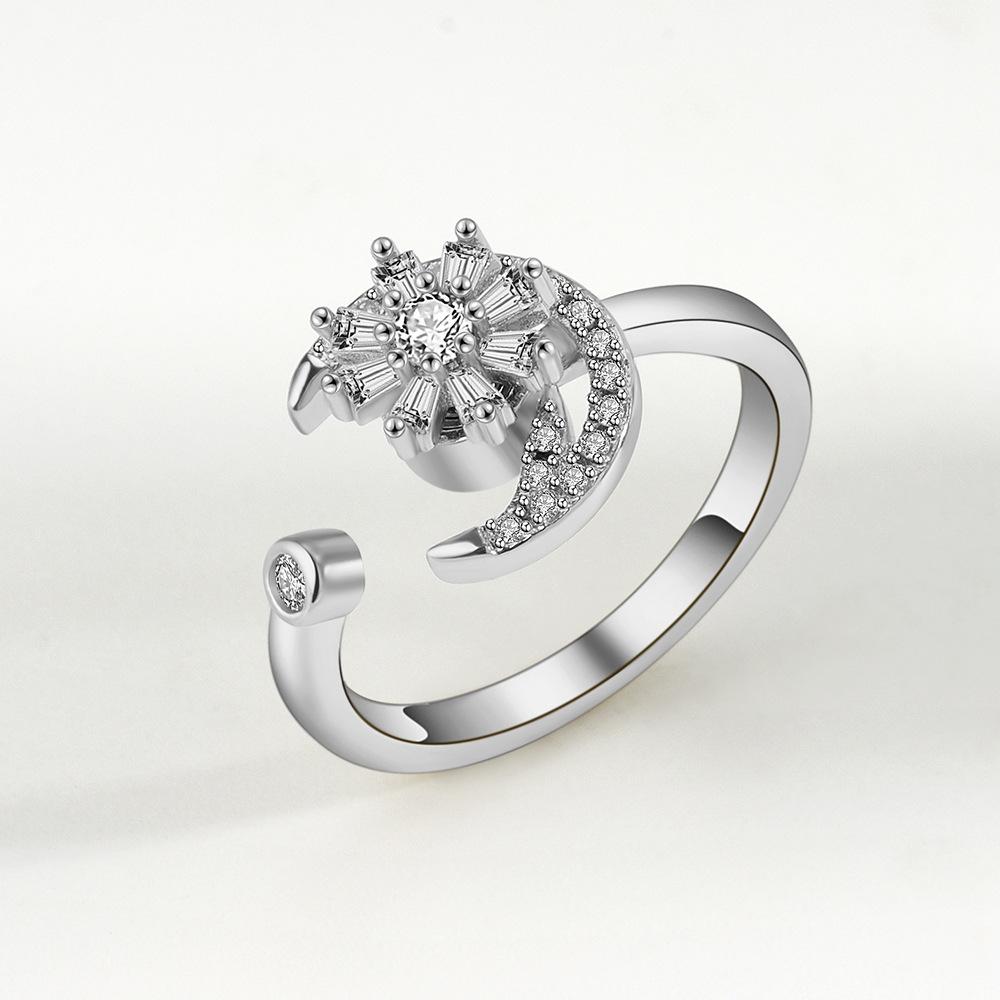 SMJEL Спиннер для женщин, кольцо с несколькими кристаллами, цветочным глазом, бабочкой, животным, вращающееся антистрессовое свадебное украшение