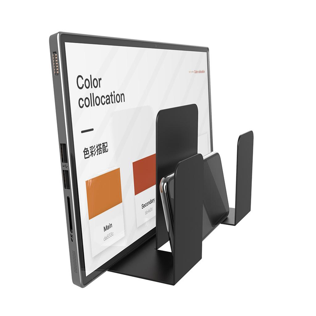 Металлическая настенная полка для хранения ноутбуков и планшетов. Двухслойная металлическая настенная полка для устройств толщиной до 4 см.