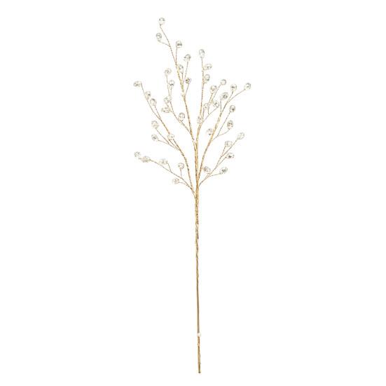 Winter Themed Party Decor Faux Crystal Christmas Tree Picks with Bendable Wire, Acrylic Pearl Sprays DIY Crafting Supplies for Ornaments Holiday