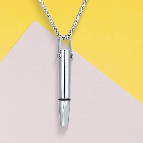 Ожерелье для осознанного дыхания из нержавеющей стали, ожерелье для снятия беспокойства и дыхания для женщин и мужчин, ожерелье со свистком для медитации и снятия стресса