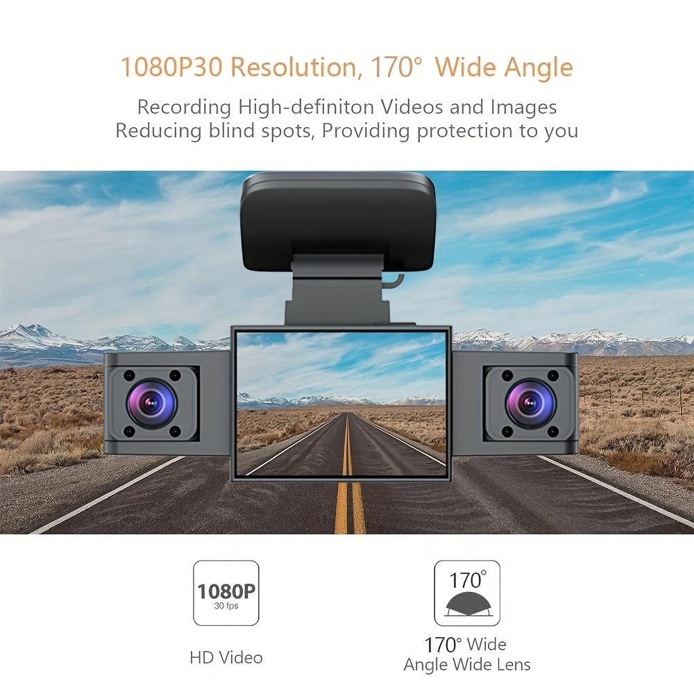 3 Channel Dash Cam Video Recorder Three Lens Front Back Left Car Camera with Rear View DVR 1080P Monitor Black Box Car Accessories