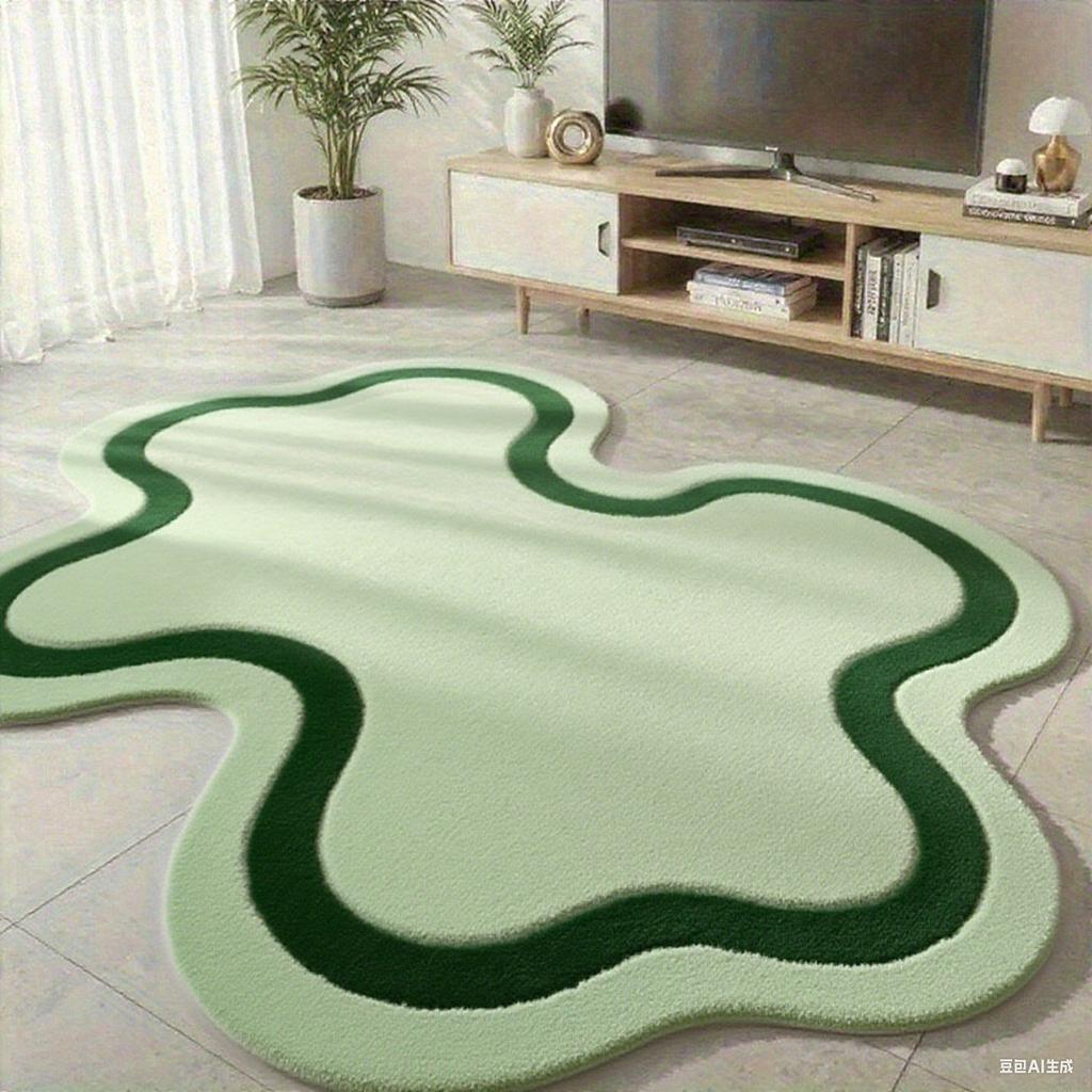 Modern Minimalist Carpets For Living Room Fluffy Soft Study Rug Irregular Shapes Bedroom Decor Pink Carpet Thick Plush Floor Mat