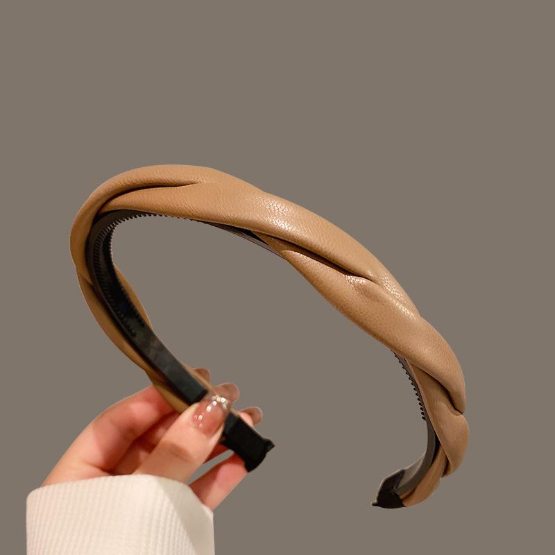 Новые Корейские Большие Широкие Воланы Сатиновый Безель Черный Кофе Нейтральный Однотонный Ободки для Волос для Женщин Девушек Аксессуары для Волос