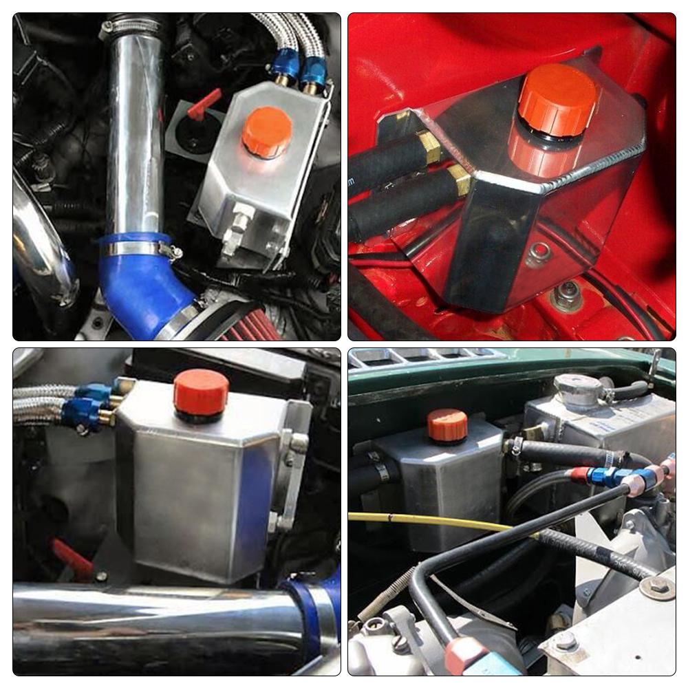 PQY Универсальный 2-литровый литой моторный маслоуловитель для топлива и газа, сапун, бутылка для охлаждающей жидкости, расширительный бачок для радиатора PQY-TK55BK