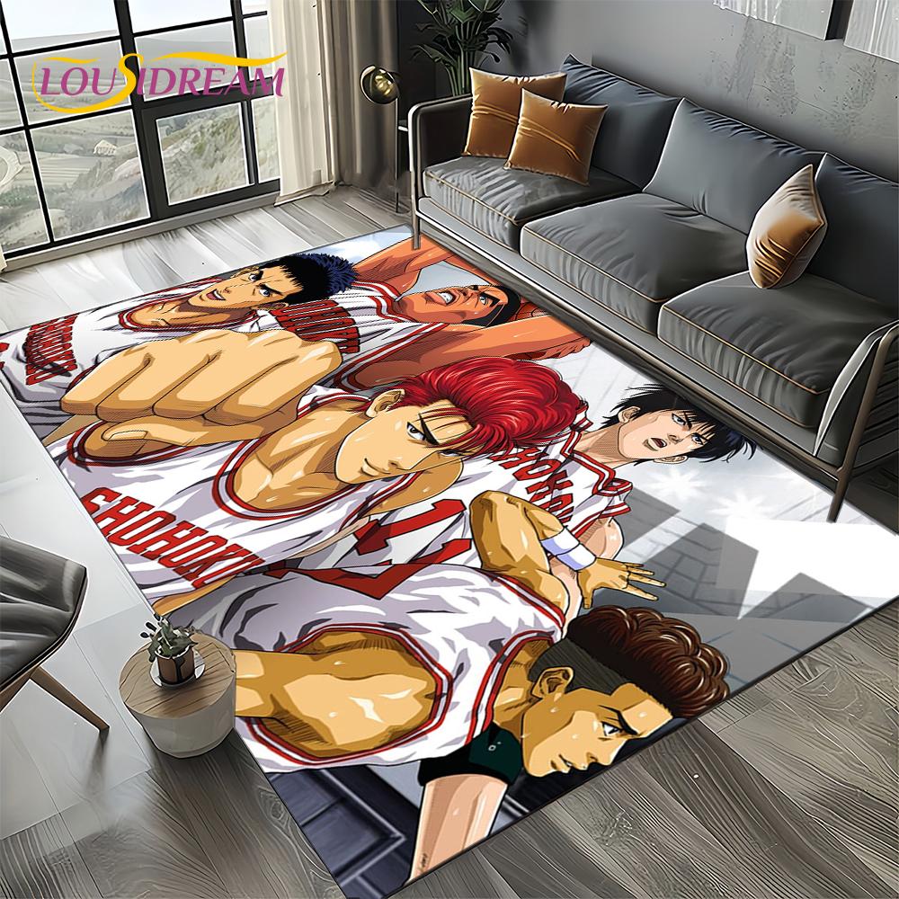 Новый Мультяшный Ковер-Коврик с Аниме Баскетболом 'Слэм-Дэнк' 2025 года для Спальни, Гостиной, Дома, Декора Дивана, Игровой Декор для Детей, Напольный Коврик
