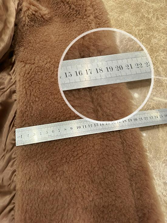 Women's M Loose Teddy Bear Style Coat - Long Winter Sheep Wool Fleece Fur