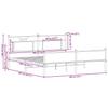 Metal Bed without Mattress Sonoma Oak Finish 180 x 200 cm