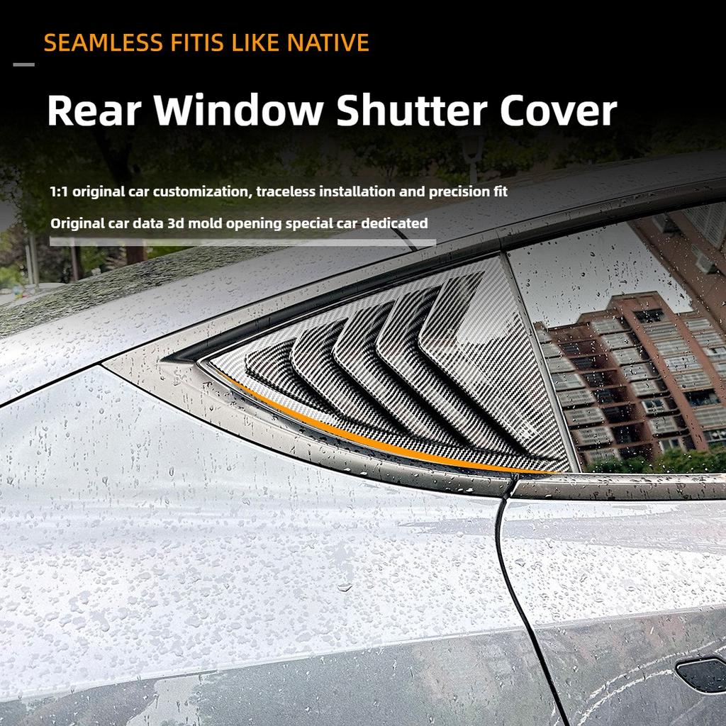 for Tesla Model Y Juniper 2025 Model 3 Highland 2024 Rear Side Window Shutter Cover Trim Stylish Look Triangle Louver Modified