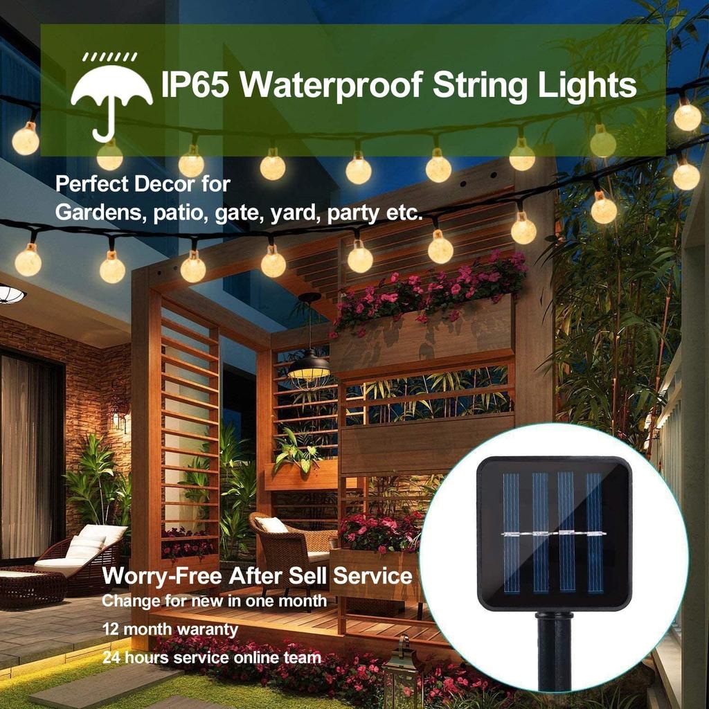 Outdoor Waterproof String Light Yellow LED Edison Spherical Garden Light String
