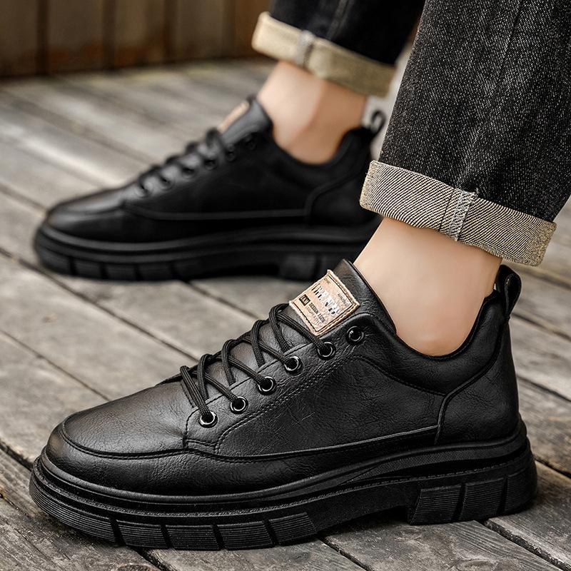 Men's Shoes New Spring and Autumn Retro Tooling Shoes Men's Low-top Casual Leather Shoes Soft-soled Work Shoes