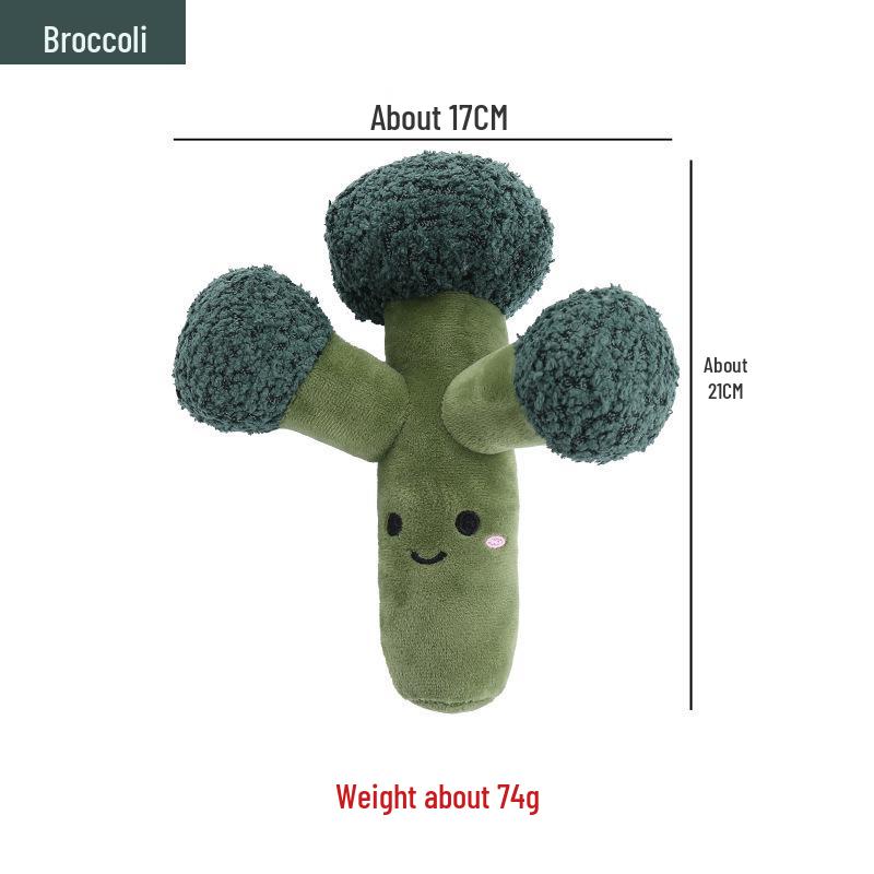 Плюшевые пищащие игрушки для собак в виде овощей и фруктов
