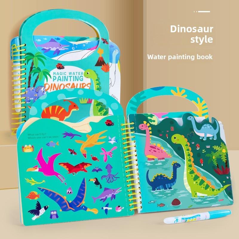 Книга для рисования водой для малышей с многоразовой водной ручкой для изучения животных