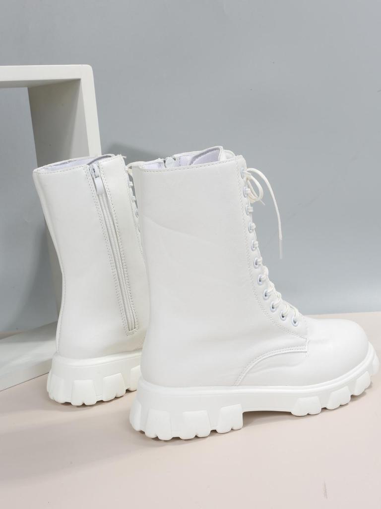 Большие осенне-зимние женские корейские ботинки Martin, круглая толстая подошва, модные мотоциклетные ботинки в британском стиле.