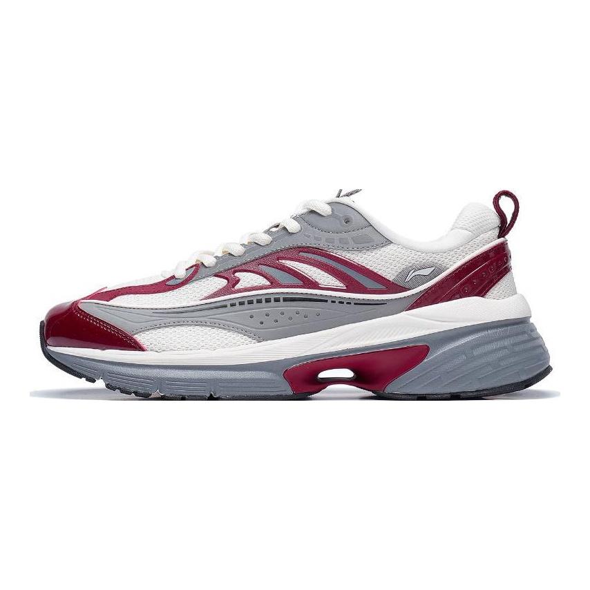 Li Ning Comet LITE Нескользящие Износостойкие Низкие Повседневные Кроссовки Мужские Серый Красный AGCT235-4